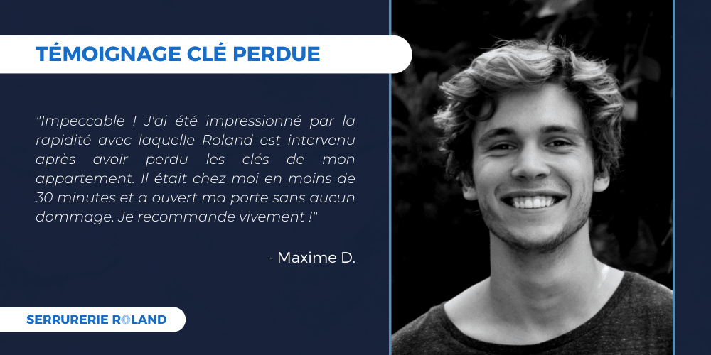 Témoignage satisfait d'un client à Lyon 6 pour un remplacement de clé perdue